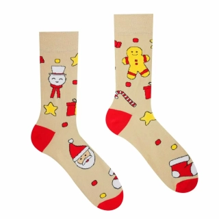 x Ponožky Christmas time – béžové