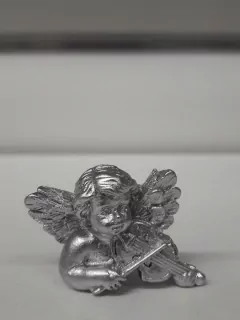 Mini strieborný anjelik s husľami