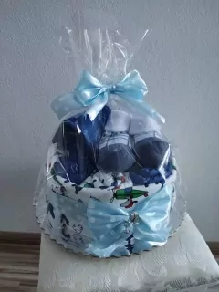 Plienková torta z látkových plienok - modrá