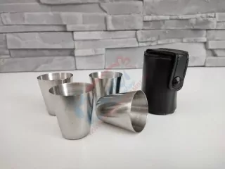 Nerezové poháriky v púzdre