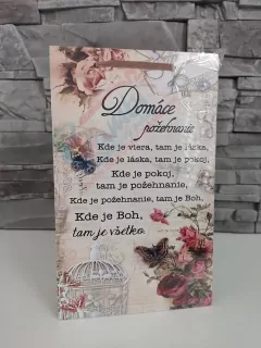 Drevená tabuľka- Domáce požehnanie hnedá
