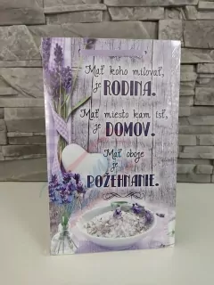 Drevená tabuľka- RODINA, DOMOV, POŽEHNANIE