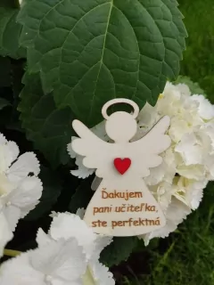 Drevený anjelik pani učiteľke s magnetom