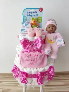 Plienková torta so šatičkami pre princeznú