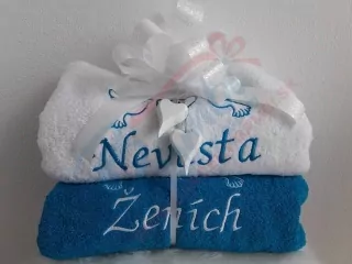 Set osušiek ženích + nevesta modré