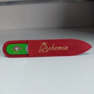 Sklenený pilník so Swarovski kamienkami- zelený