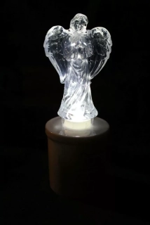 LED anjel na hrob 16 cm
