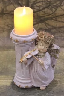 Anjelik s husľami - LED - 18cm