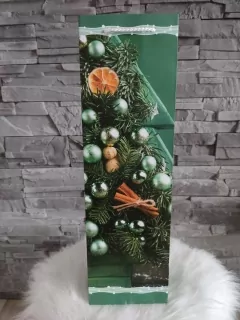 Vianočná taška B zelená- ozdoby