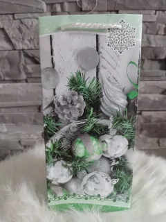 Vianočná taška SM zelená- ozdoby