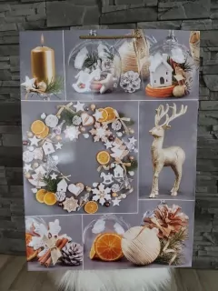 Vianočná taška XLL strieborná- ozdoby