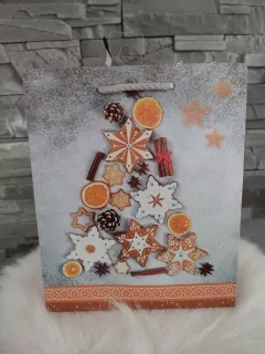 Vianočná taška M oranžová- stromček