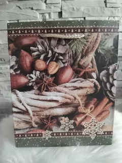 Vianočná taška M strieborná- škorica