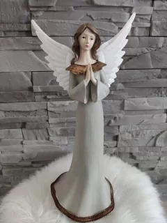  Modliaci sa anjelik s kovovými krídlami - 35cm