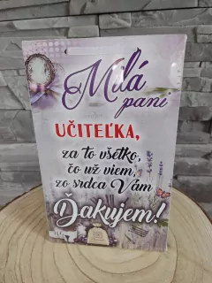 Drevená tabuľka - Milá pani učiteľka