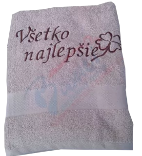 Osuška s nápisom Všetko najlepšie