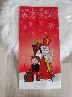 Mikulášske vrecko Mikuláš + čert červené