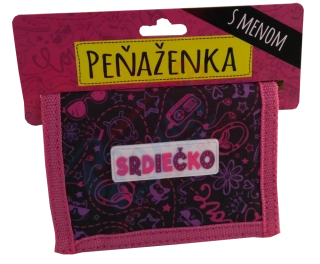 Peňaženka s nápisom Srdiečko
