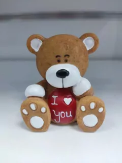 Soška - medvedík - I love you (červená)