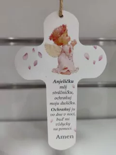 Drevený krížik - Anjeličku môj strážničku