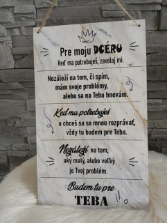 Tabuľka pre dcéru