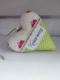 Handmade zelené srdiečko Krásne meniny