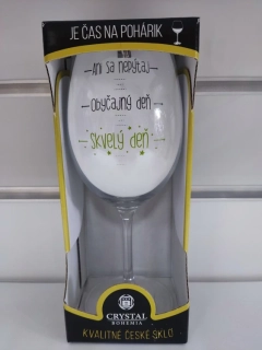 Pohár na víno Skvelý deň