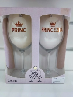 Poháre na víno Princ a Princezná