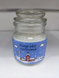 Sviečka Zima ako maľovaná