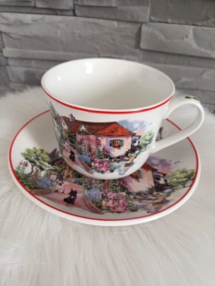 Porcelánový hrnček vidiek