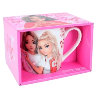 Darčekový hrnček, ružový, so vzorom sŕdc - Miju + Candy