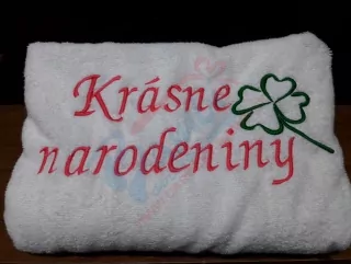 Osuška s nápisom Krásne narodeniny