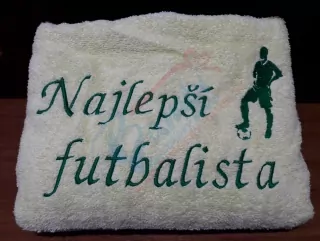 Osuška s nápisom Najlepší futbalista