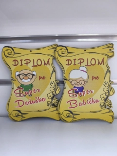 Drevený diplom pre babku/dedka