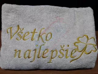 Osuška s nápisom Všetko najlepšie exkluzív