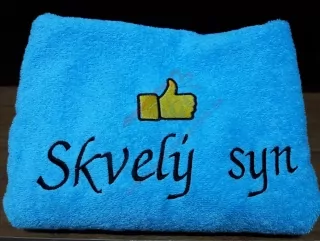 Osuška s nápisom Skvelý syn