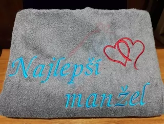 Osuška s nápisom Najlepší manžel