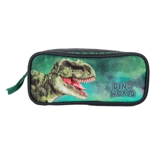 Jednoduchý dvojkomorový zelený školský peračník Dino World