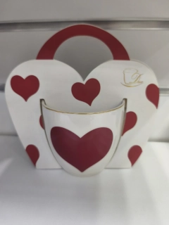 Porcelánový hrnček s červeným srdcom ❤️☕