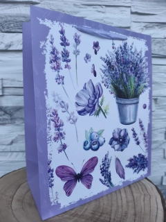 💜🦋 Darčeková taška s motívom levandule a motýľov