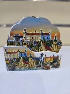 Drevené podšálky Bratislava Slovensko – 6 ks v darčekovom balení 🎁🇸🇰