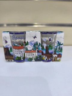 Sklenené štamperlíky Slovensko – 2 ks v darčekovom balení 🎁🇸🇰