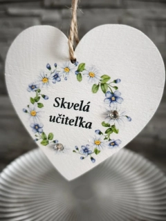 ---🌸 Drevená tabuľka / magnetka „Skvelá učiteľka“