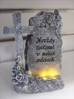 LED krížik so solárnym panelom: Navždy zostaneš..