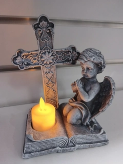 LED dekorácia na hrob - anjel strážny