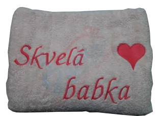 Osuška s nápisom Skvelá babka