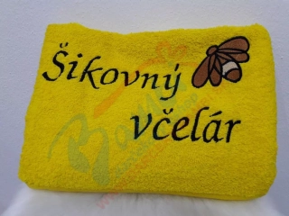 Osuška s nápisom Šikovný včelár
