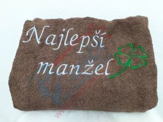 Osuška s nápisom Najlepší manžel