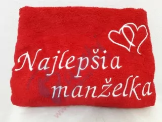 Osuška s nápisom Najlepšia manželka