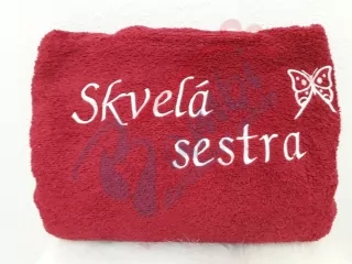 Osuška s nápisom Skvelá sestra